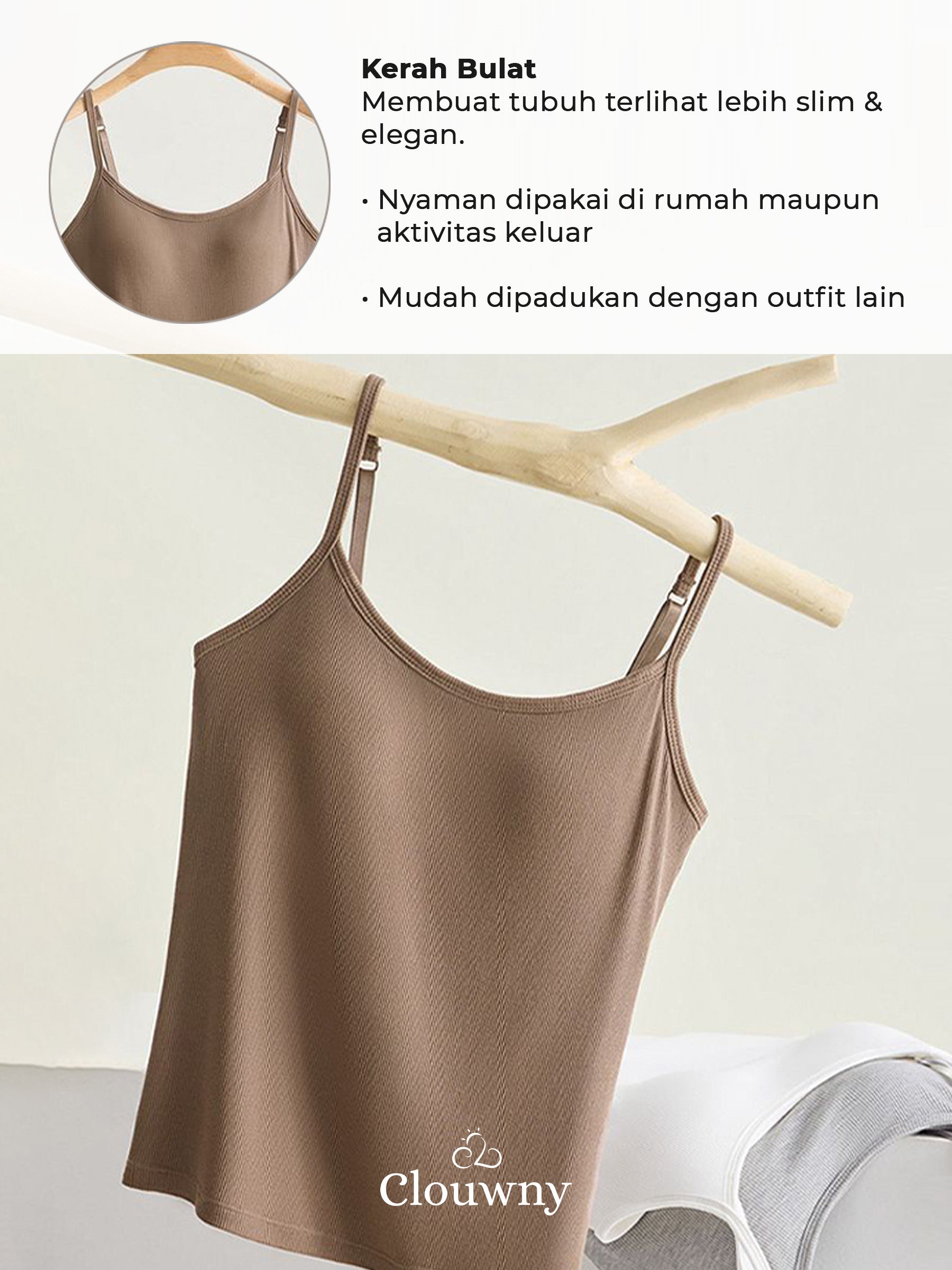 Essential Tanktop Spagheti Strap - Grey